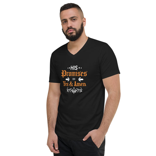 His Promises - Unisex Short Sleeve V-Neck T-Shirt